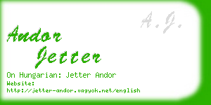 andor jetter business card